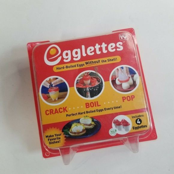 Egglettes Egg Cooker Hard Boiled Eggs Without The Shell 4 Cup Set imperfect wrap - Picture 1 of 5